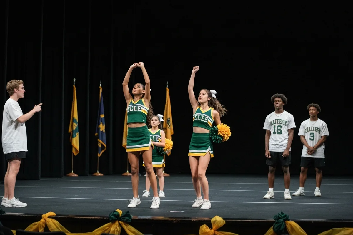 Cheerleading - Rehearsal 2 at Aerie Peak High School.