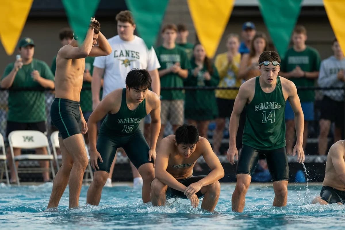 Varsity Boys Swimming vs Ridgeview High School.
