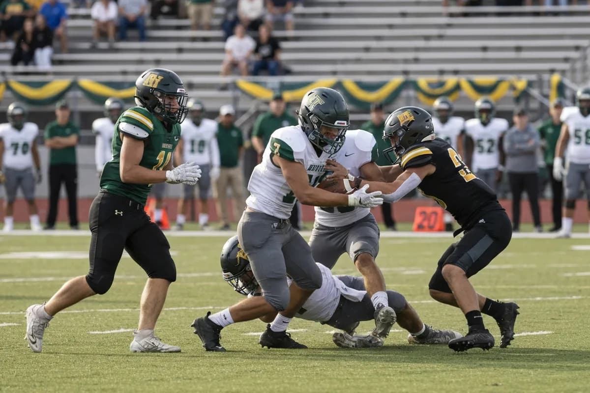 Varsity Boys Football vs River Oaks Academy.