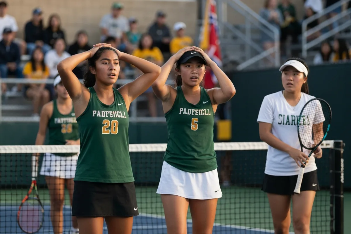 Varsity Girls Tennis vs Crestwood High School at Peregrine Field.