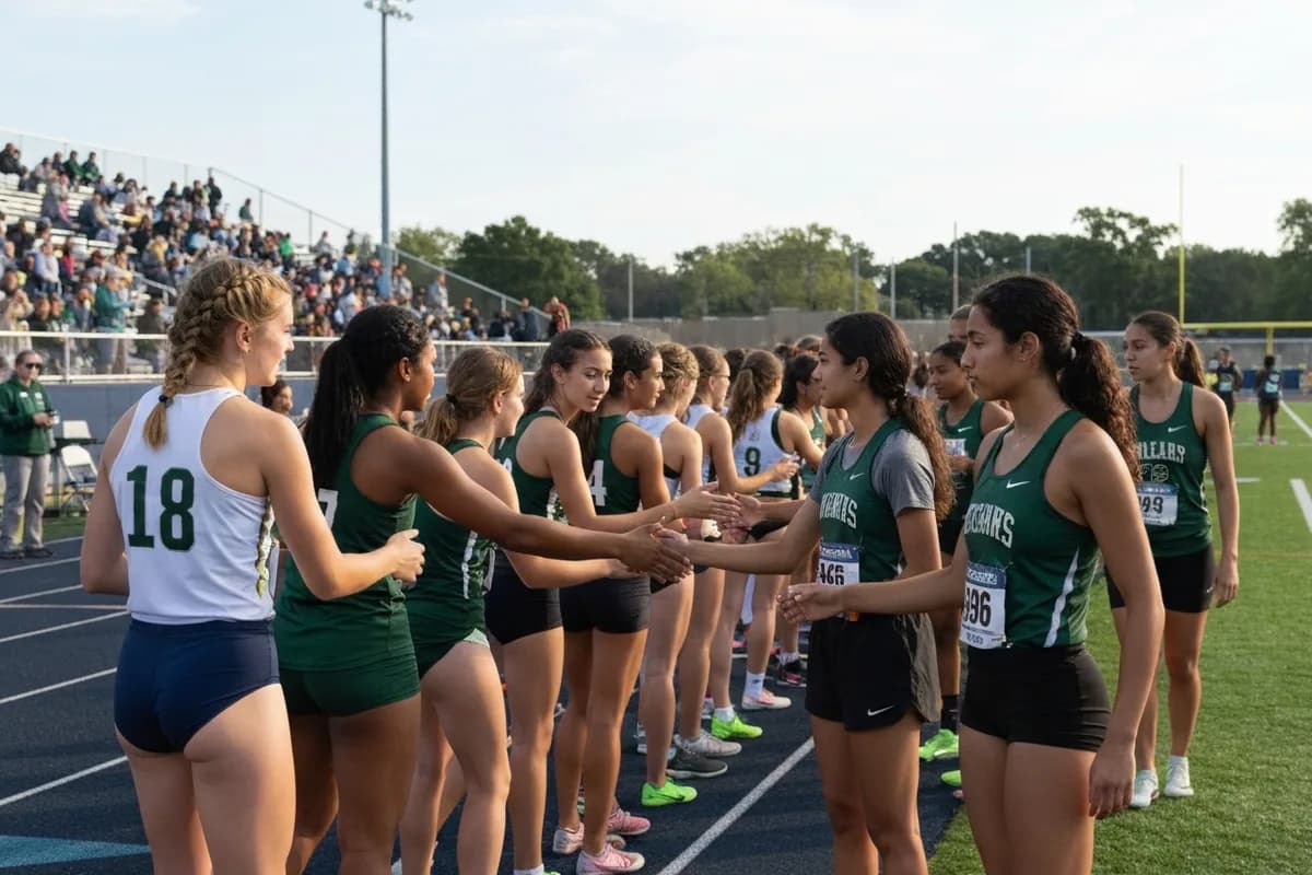 Varsity Girls Track & Field vs River Oaks Academy at Peregrine Field.