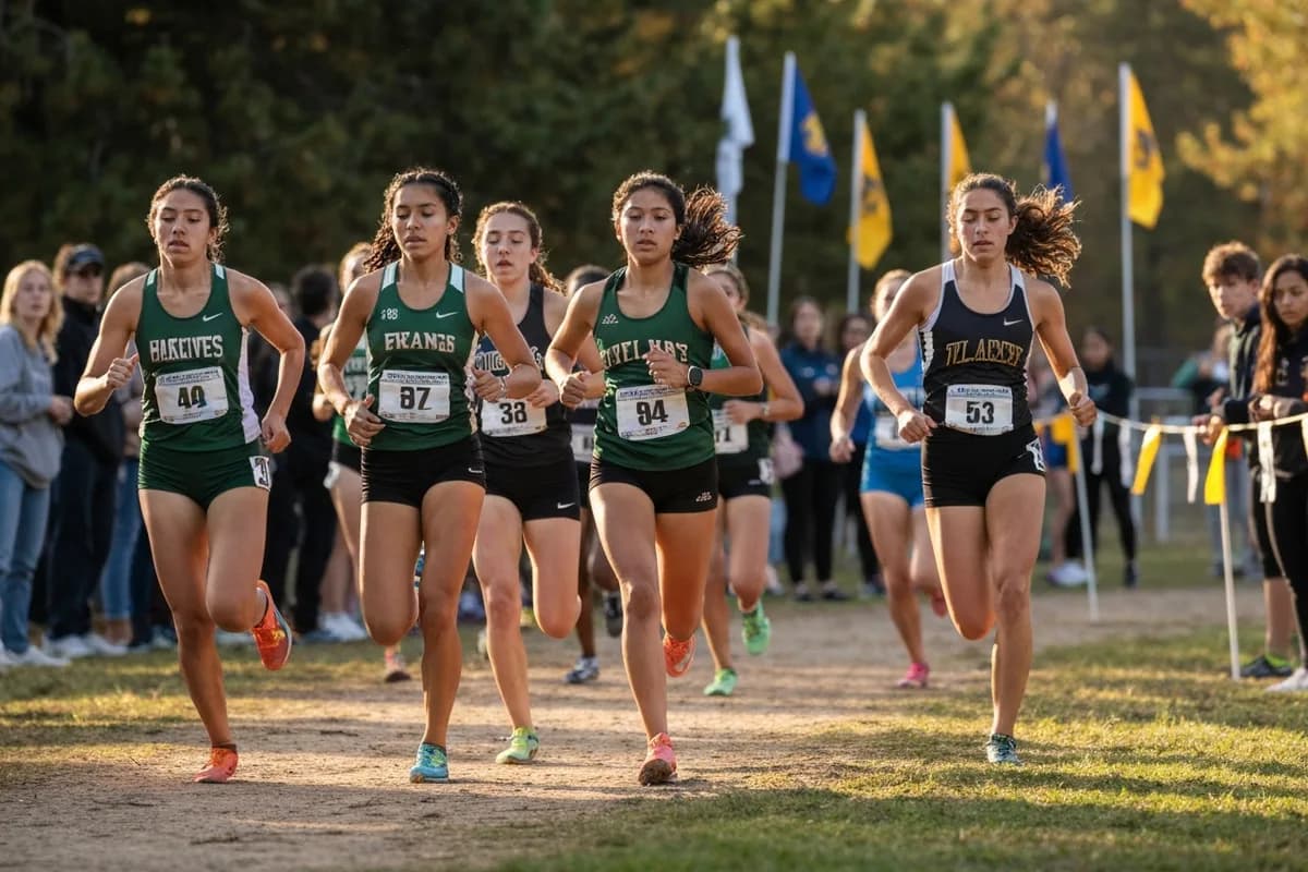 Varsity Girls Cross Country vs River Oaks Academy at Peregrine Field.