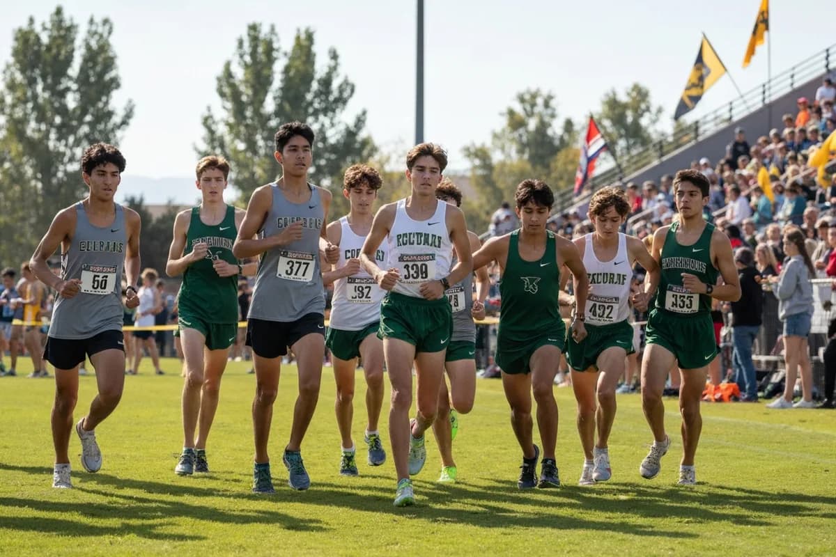 Junior Varsity Boys Cross Country vs Mesa Verde High School at Peregrine Field.