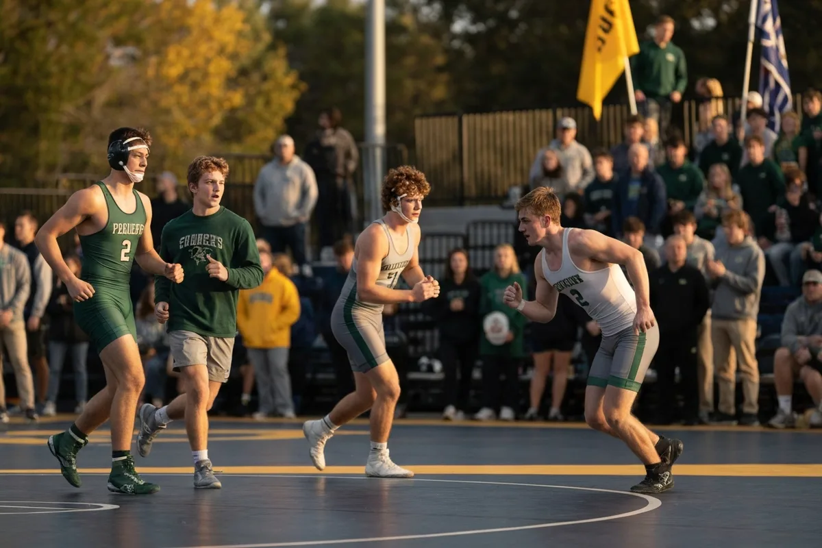 Varsity Boys Wrestling vs Lone Star Preparatory at Peregrine Field.