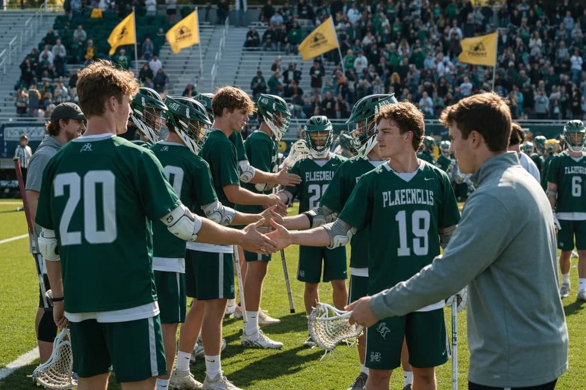 Varsity Boys Lacrosse vs Pinewood High School at Peregrine Field.