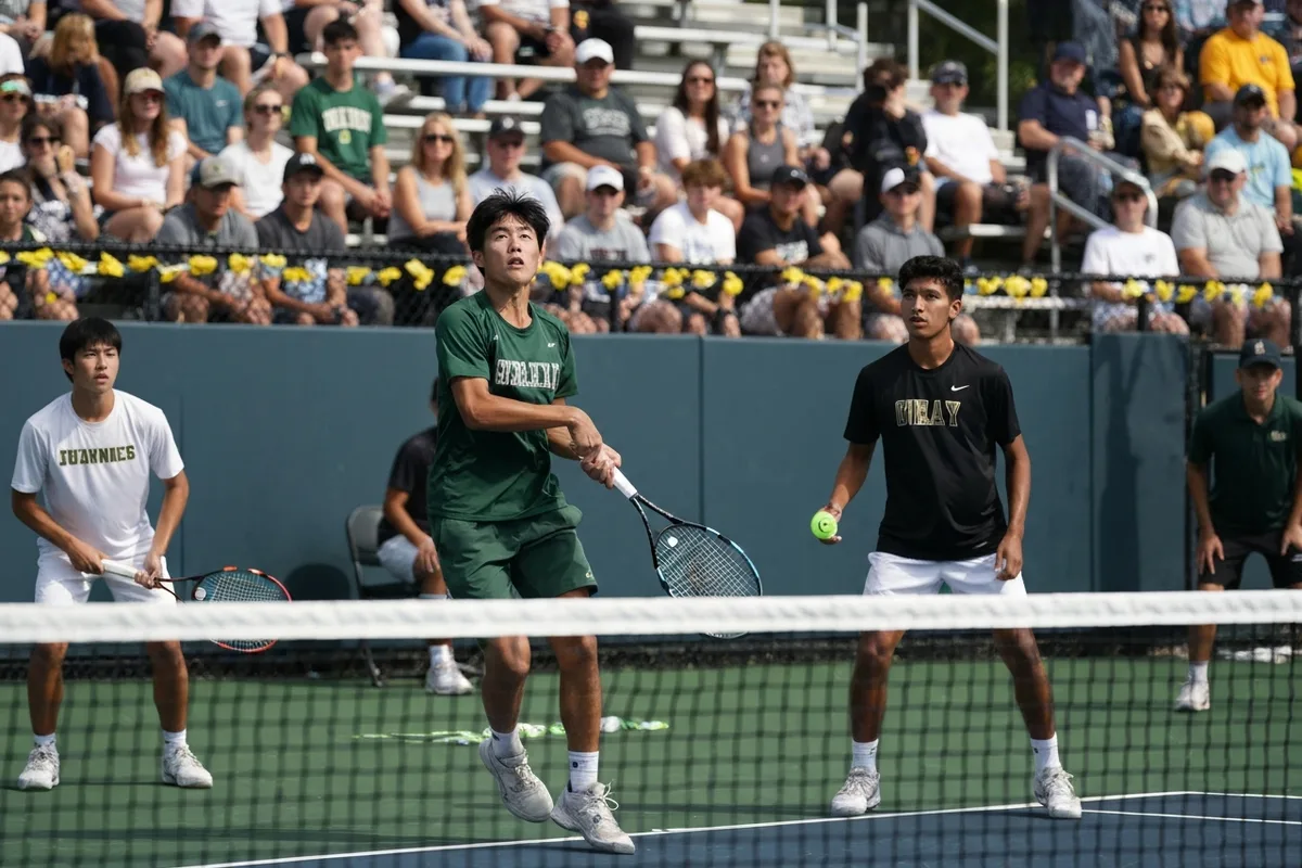 Junior Varsity Boys Tennis vs Westlake High School at Peregrine Field.