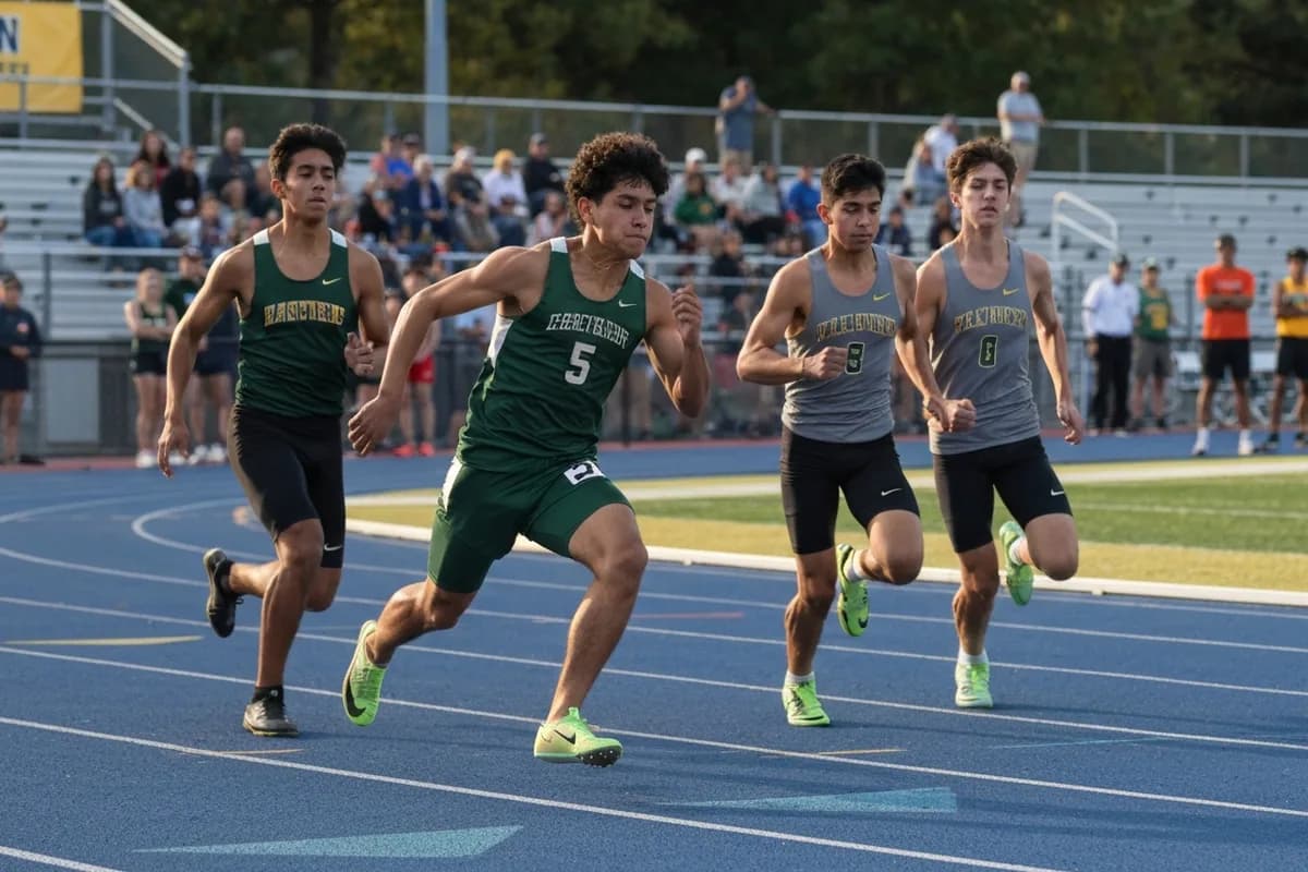 Varsity Boys Track & Field vs Cedar Ridge Academy at Peregrine Field.