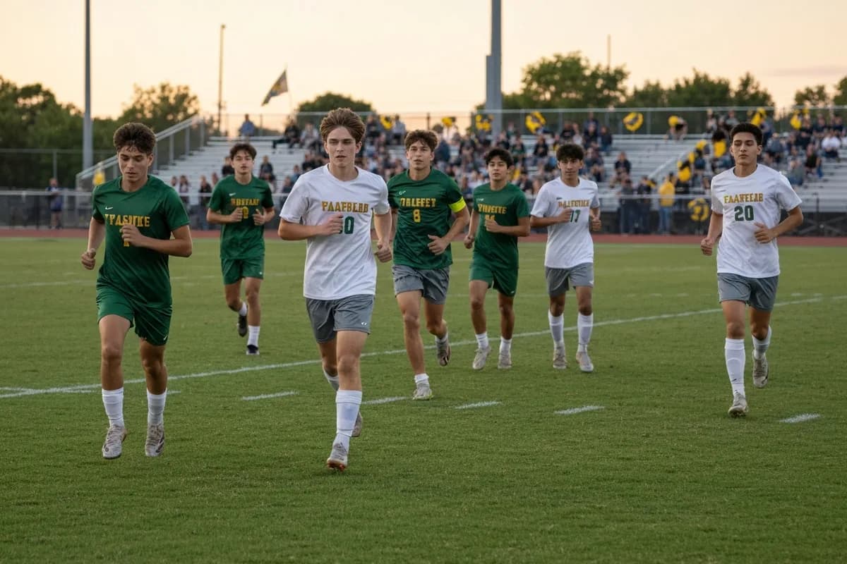 Varsity Boys Soccer vs Pinewood High School at Peregrine Field.