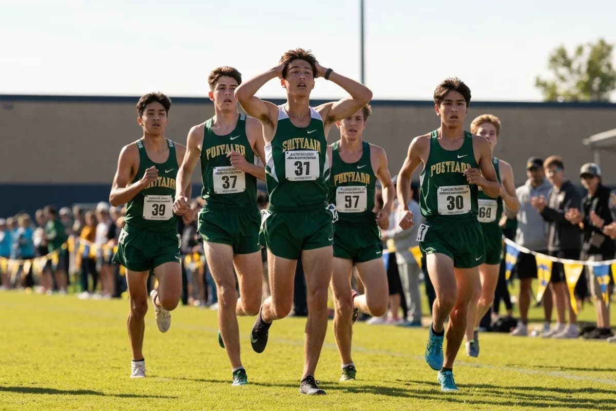 Varsity Boys Cross Country vs Cedar Ridge Academy at Peregrine Field.