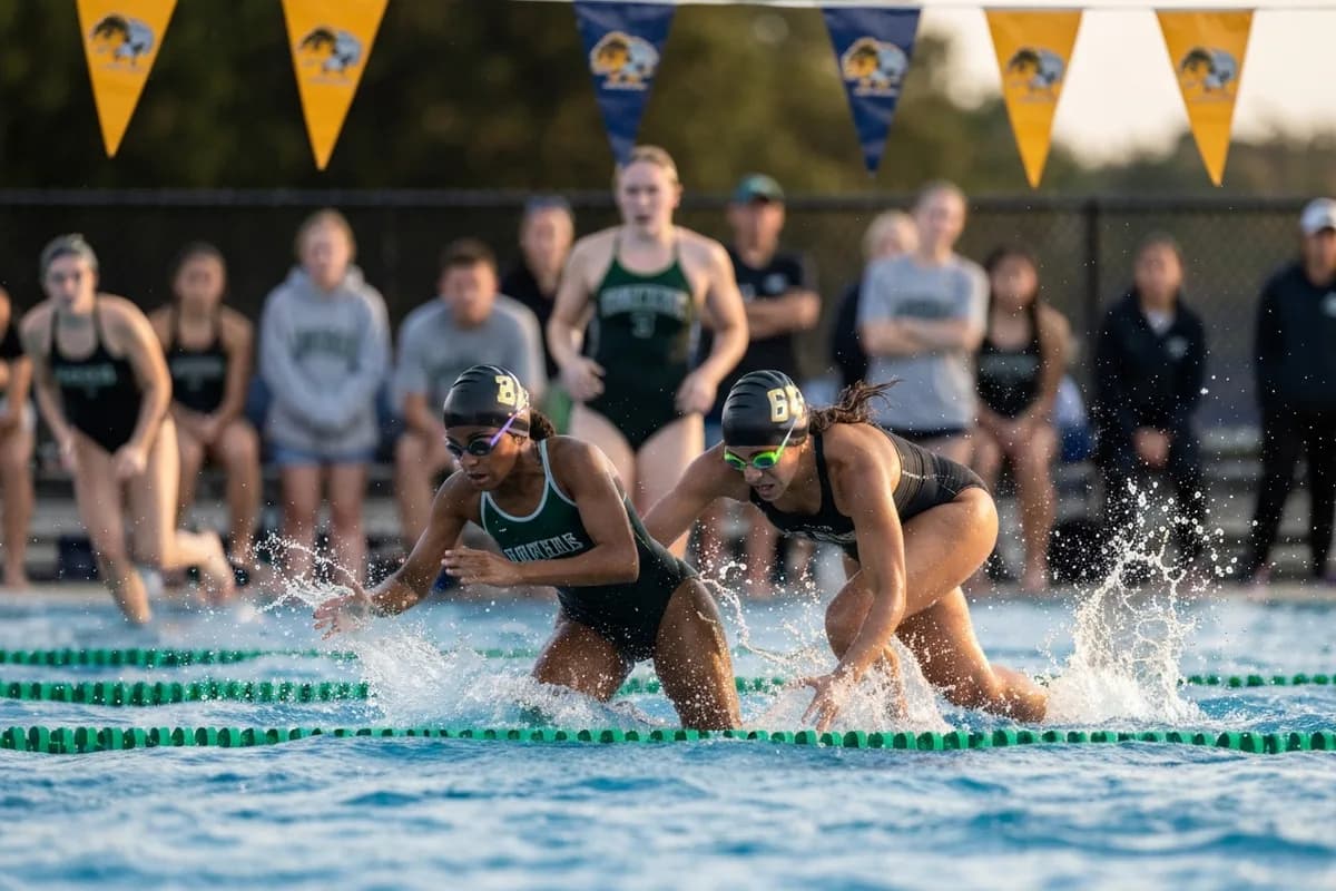 Varsity Girls Swimming vs Ironwood Preparatory at Peregrine Field.
