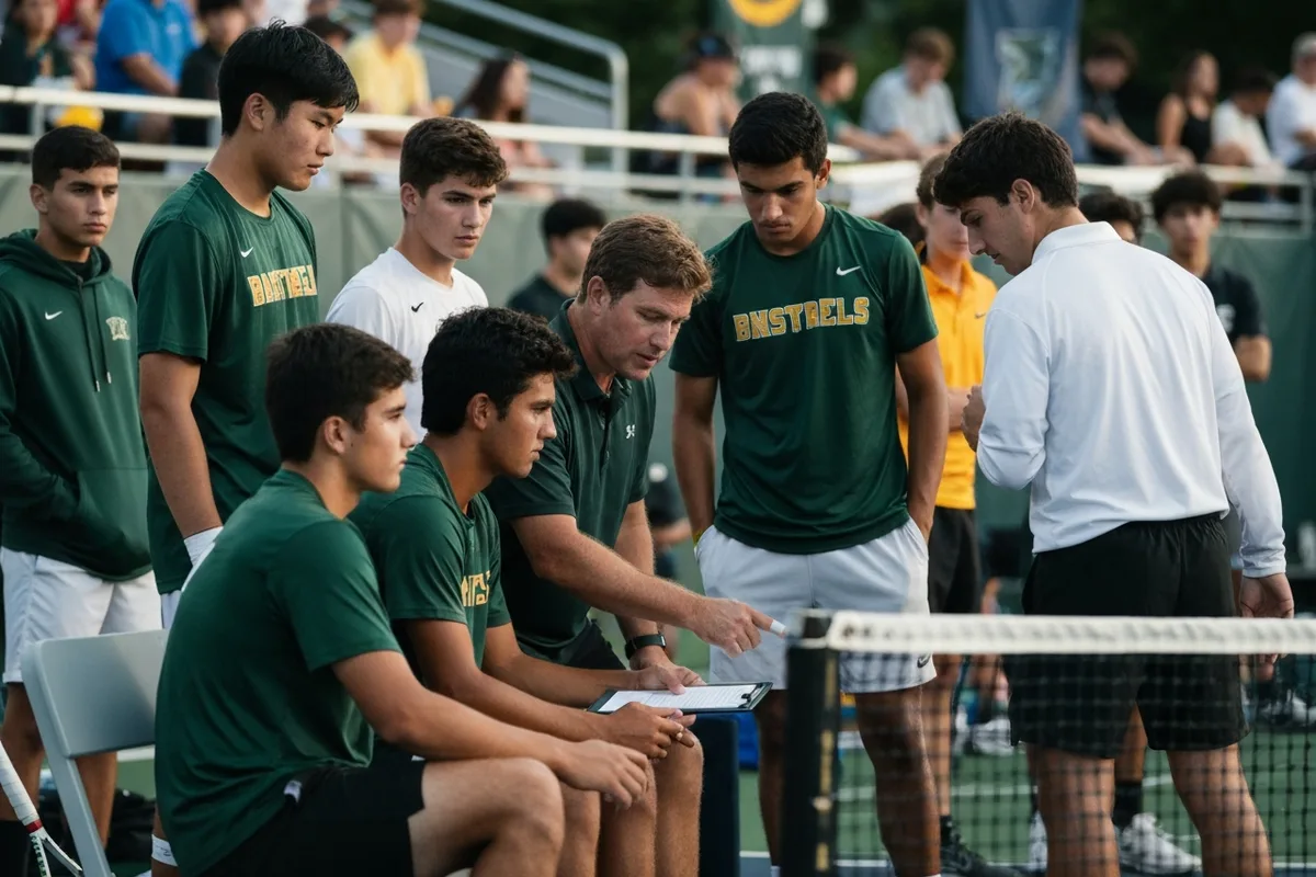 Varsity Boys Tennis vs Crestwood High School at Peregrine Field.