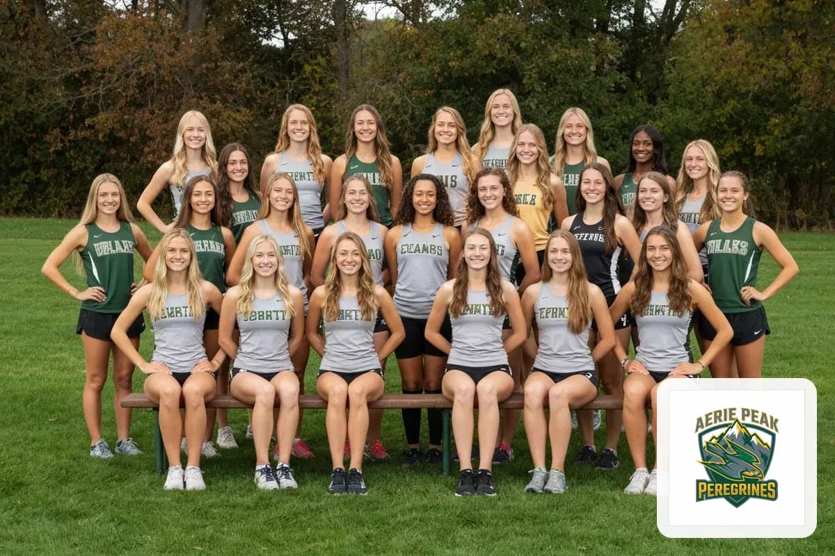 Varsity Girls Cross Country team photo